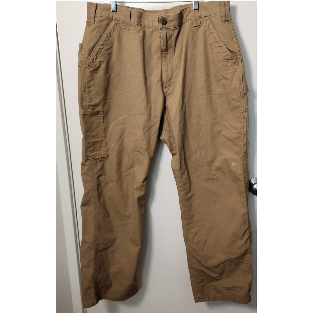 Carhartt Men's Khaki Carpenter Pants Loose Fit 36x29.5 Workwear Utility